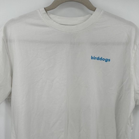Birddogs White Short Sleeve Bird Design Stretch T-Shirt Size Large - Picture 2 of 8
